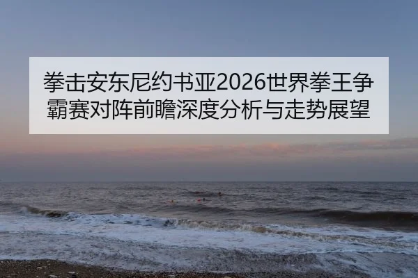 拳击安东尼约书亚2026世界拳王争霸赛对阵前瞻深度分析与走势展望
